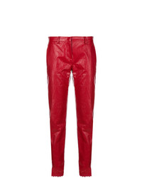 Женские красные кожаные брюки-галифе от Philosophy di Lorenzo Serafini