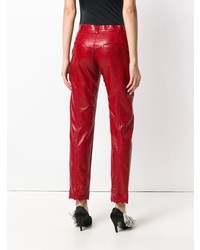 Женские красные кожаные брюки-галифе от Philosophy di Lorenzo Serafini