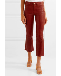 Красные кожаные брюки-клеш от Frame