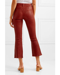 Красные кожаные брюки-клеш от Frame