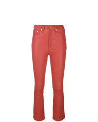 Красные кожаные брюки-клеш от rag & bone/JEAN