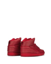 Мужские красные кожаные высокие кеды со змеиным рисунком от Nike