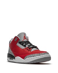 Мужские красные кожаные высокие кеды от Jordan