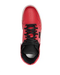 Мужские красные кожаные высокие кеды от RBRSL RUBBER SOUL