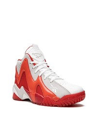 Мужские красные кожаные высокие кеды от Reebok