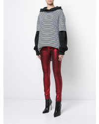 Красные кожаные джинсы скинни от RtA