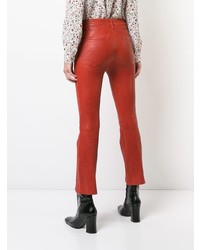 Женские красные кожаные джинсы от Frame Denim