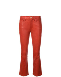 Женские красные кожаные джинсы от Frame Denim