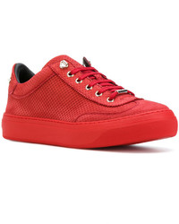 Мужские красные кожаные кеды от Jimmy Choo