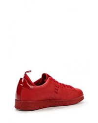 Мужские красные кожаные кеды от Bikkembergs