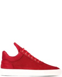 Мужские красные кожаные кеды от Filling Pieces