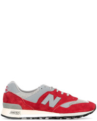 Мужские красные кожаные кеды от New Balance