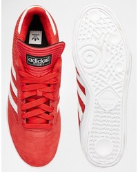 Мужские красные кожаные кеды от adidas