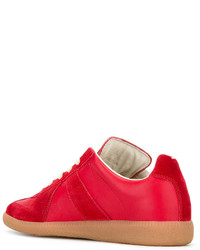 Женские красные кожаные кеды от Maison Margiela