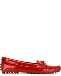 Женские красные кожаные лоферы от Car Shoe