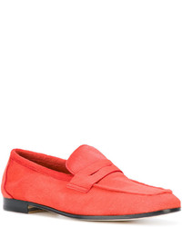 Женские красные кожаные лоферы от Paul Smith