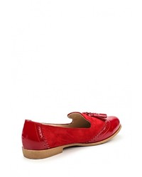 Женские красные кожаные лоферы от Coco Perla