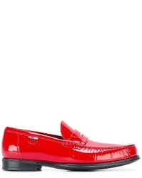 Мужские красные кожаные лоферы от Dolce & Gabbana