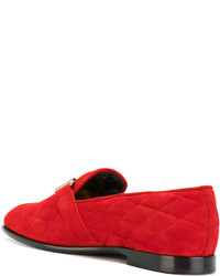 Женские красные кожаные лоферы от Tod's