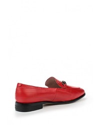Женские красные кожаные лоферы от Grand Style
