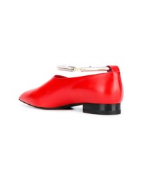 Женские красные кожаные лоферы от Jil Sander