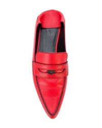 Женские красные кожаные лоферы от Tomas Maier