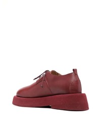 Красные кожаные массивные туфли дерби от Marsèll