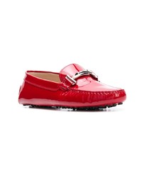 Женские красные кожаные мокасины от Tod's