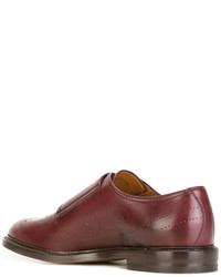 Красные кожаные монки с двумя ремешками от Gucci