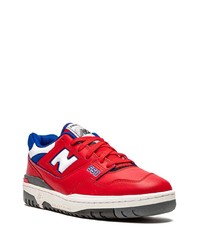 Мужские красные кожаные низкие кеды от New Balance