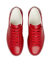 Мужские красные кожаные низкие кеды от Gucci