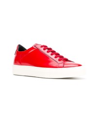Мужские красные кожаные низкие кеды от Common Projects