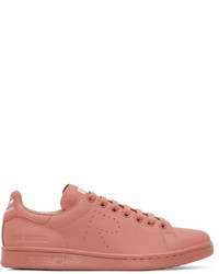 Мужские красные кожаные низкие кеды от Adidas By Raf Simons