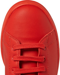 Мужские красные кожаные низкие кеды от Raf Simons