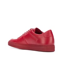 Мужские красные кожаные низкие кеды от Common Projects