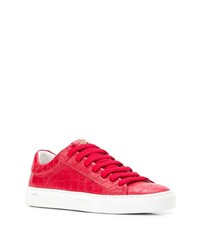 Мужские красные кожаные низкие кеды от Hide&Jack