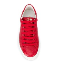 Мужские красные кожаные низкие кеды от Hide&Jack