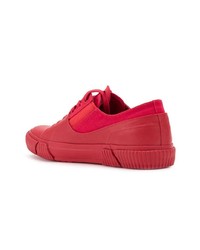 Мужские красные кожаные низкие кеды от Both