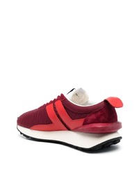 Мужские красные кожаные низкие кеды от Lanvin