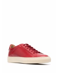 Мужские красные кожаные низкие кеды от Common Projects