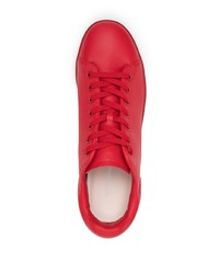 Мужские красные кожаные низкие кеды от Raf Simons