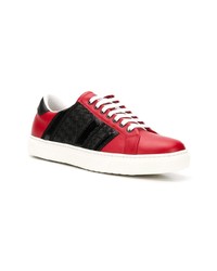 Мужские красные кожаные низкие кеды от Bottega Veneta