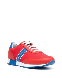 Мужские красные кожаные низкие кеды от Paul & Shark