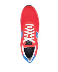 Мужские красные кожаные низкие кеды от Paul & Shark