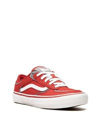 Мужские красные кожаные низкие кеды от Vans