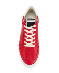 Мужские красные кожаные низкие кеды от Philippe Model