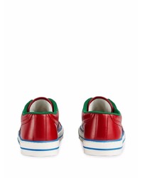 Мужские красные кожаные низкие кеды от Gucci