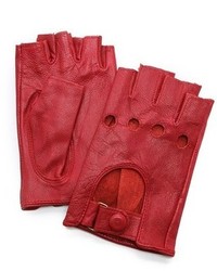 Женские красные кожаные перчатки от Carolina Amato