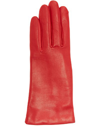 Женские красные кожаные перчатки от Agnelle