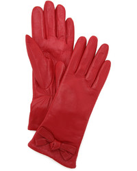 Женские красные кожаные перчатки от Kate Spade